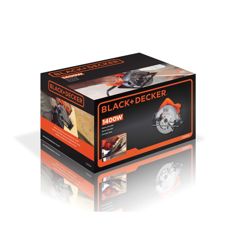 Sierra Circular 7-1/4" Profesional 1,400 W 5,000 RPM Caja Carton ( Incl 1 Disco Sierra 24 D) B&D