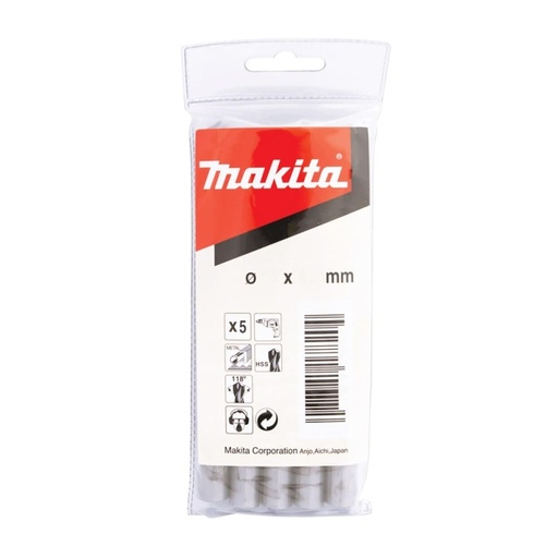 [D-06638] Broca Para Metal Hss (5 Pcs) 12.5 X 151 Mm. Makita