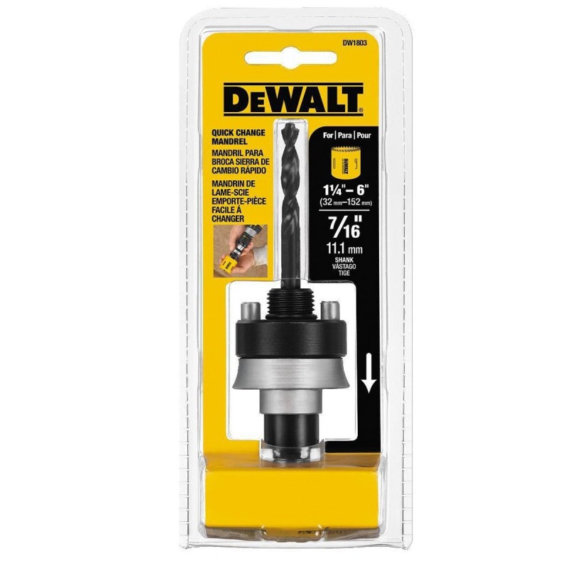 Adaptador Sierra Copa 3/8" Quick Change Mandril (1-1/4" - 3" ) Dewalt