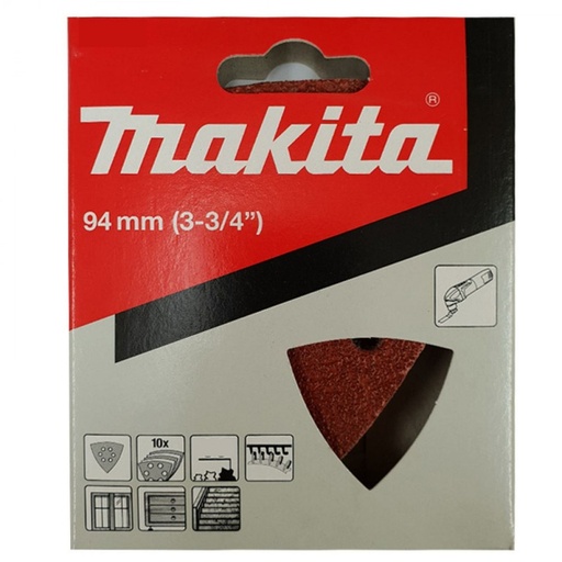 [B-21624] Lija Delta Rojo Gr. 60 X 10U. 6 Orificios.Para Madera. Makita