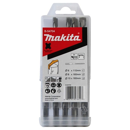 [B-54704] Set Brocas Sds-Plus Punto Centro 5/6/8X110Mm-6/8X160Mm. (5Pcs) Makita