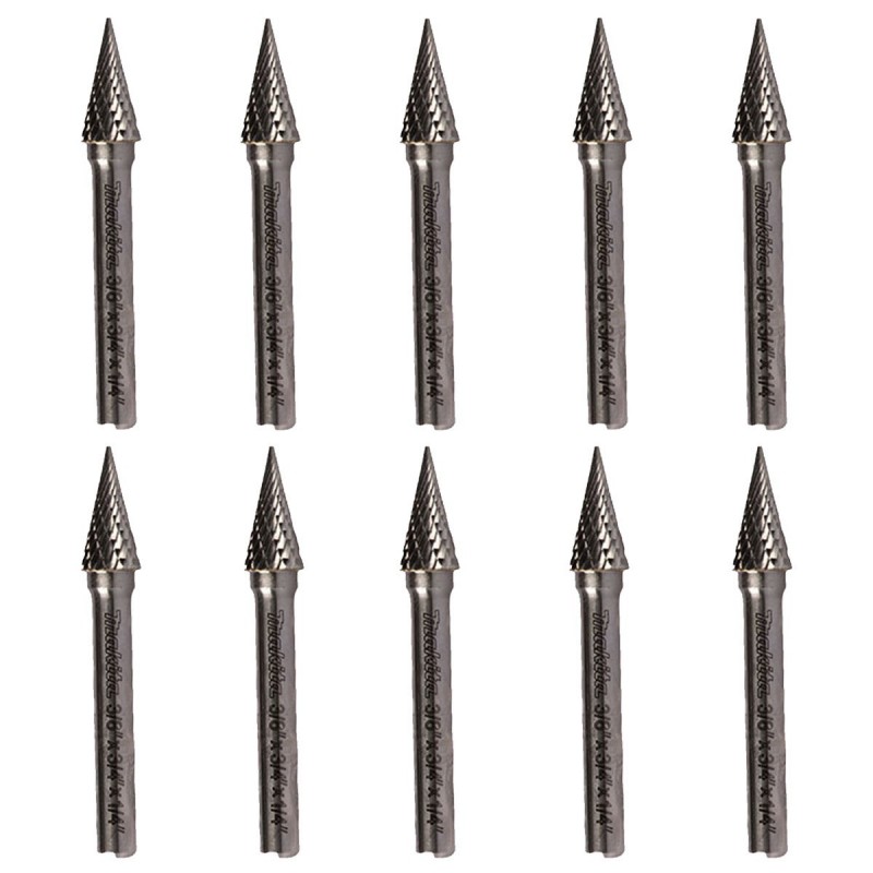 Fresa Carburadas P/Esmeril Recto Set 10Pcs Makita