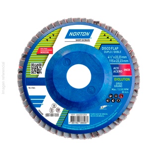 Disco Flap Curvo 4-1/2" x 7/8" Grano 50 Evolución R822 Norton