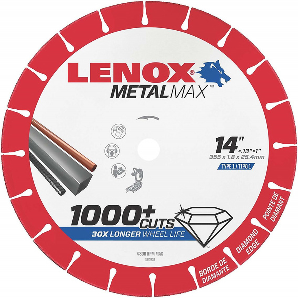 [1972929] Disco Diamantado Metalmax Tronzadora Corte Metal 14" X 1" Lenox (E)