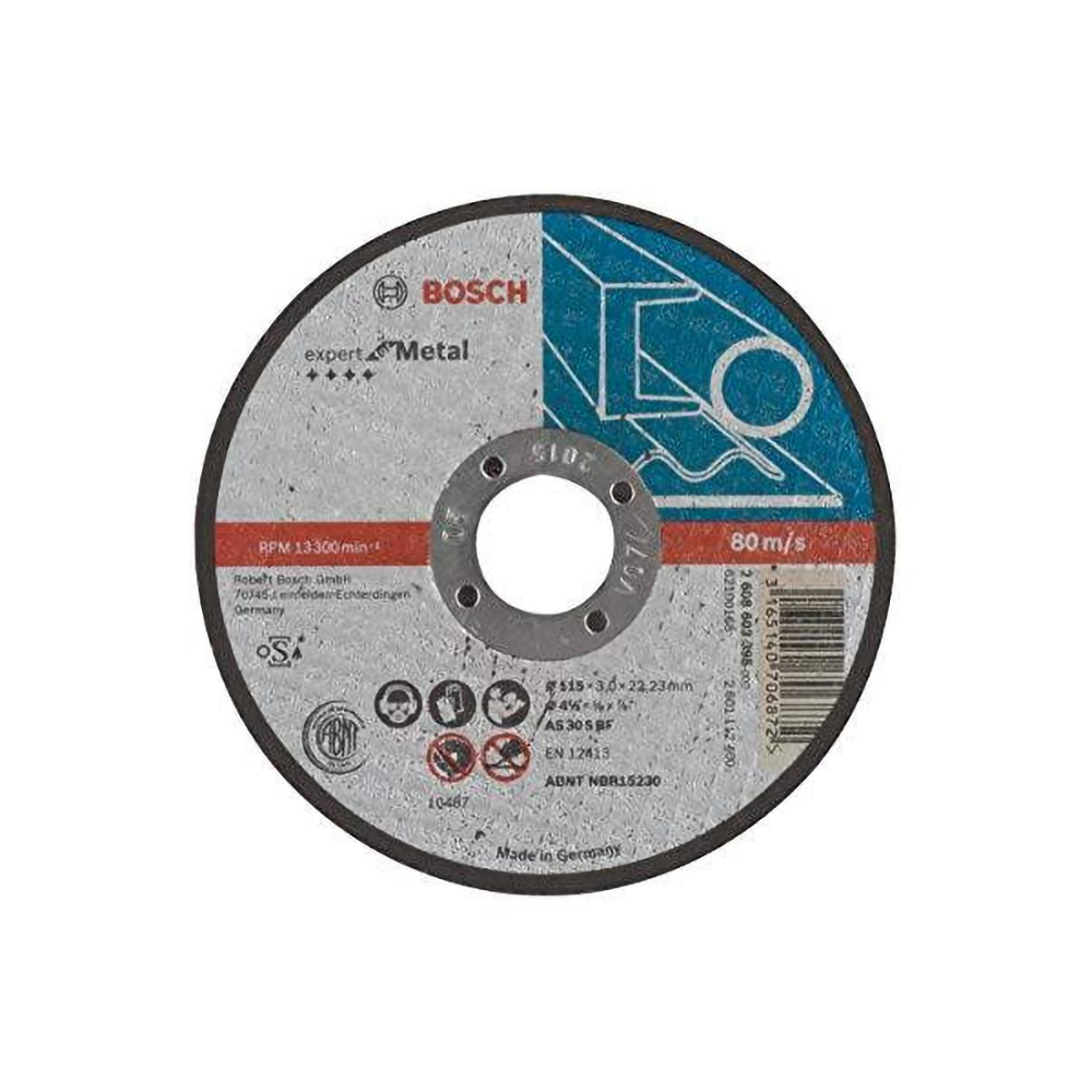 [2608.603.395-000] Disco Corte Expert for Metal 4 1/2"(115mm) x 3mm x 7/8" (Recto) Bosch