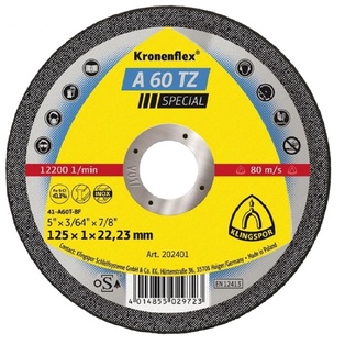 Disco Abrasivo Corte 4-1/2" * (3/64") 1mm Kt/Special/A60Tz/S/Ger/115X1X22,23 Plano Klingspor
